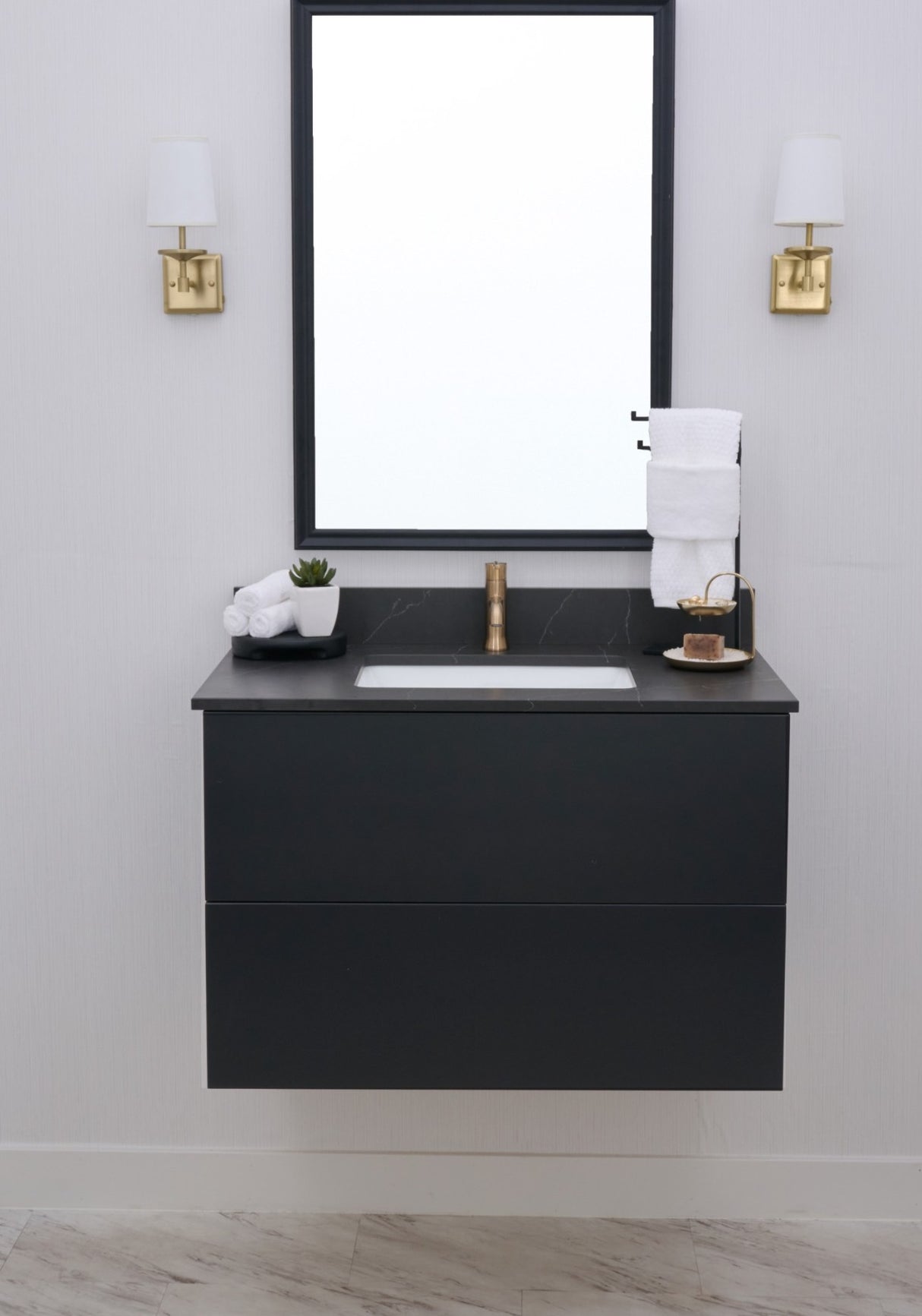 Gunner 36" Wall Mount Slab Door Bathroom Vanity