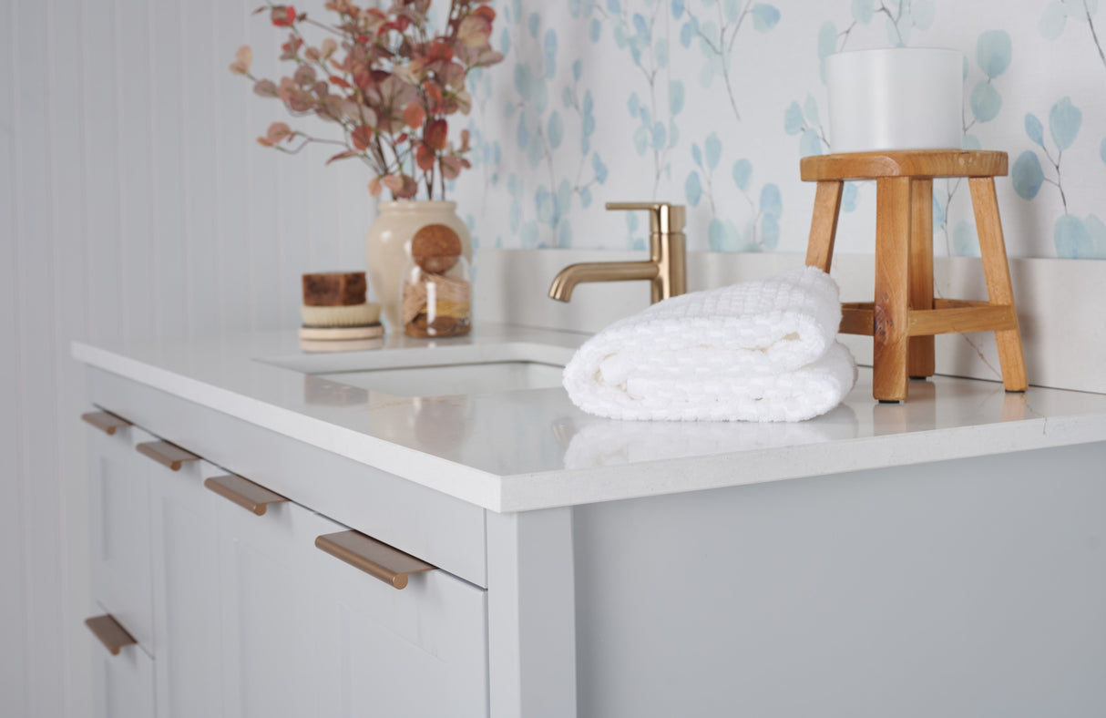 49x22 VALOR GOLD QUARTZ VANITY TOP