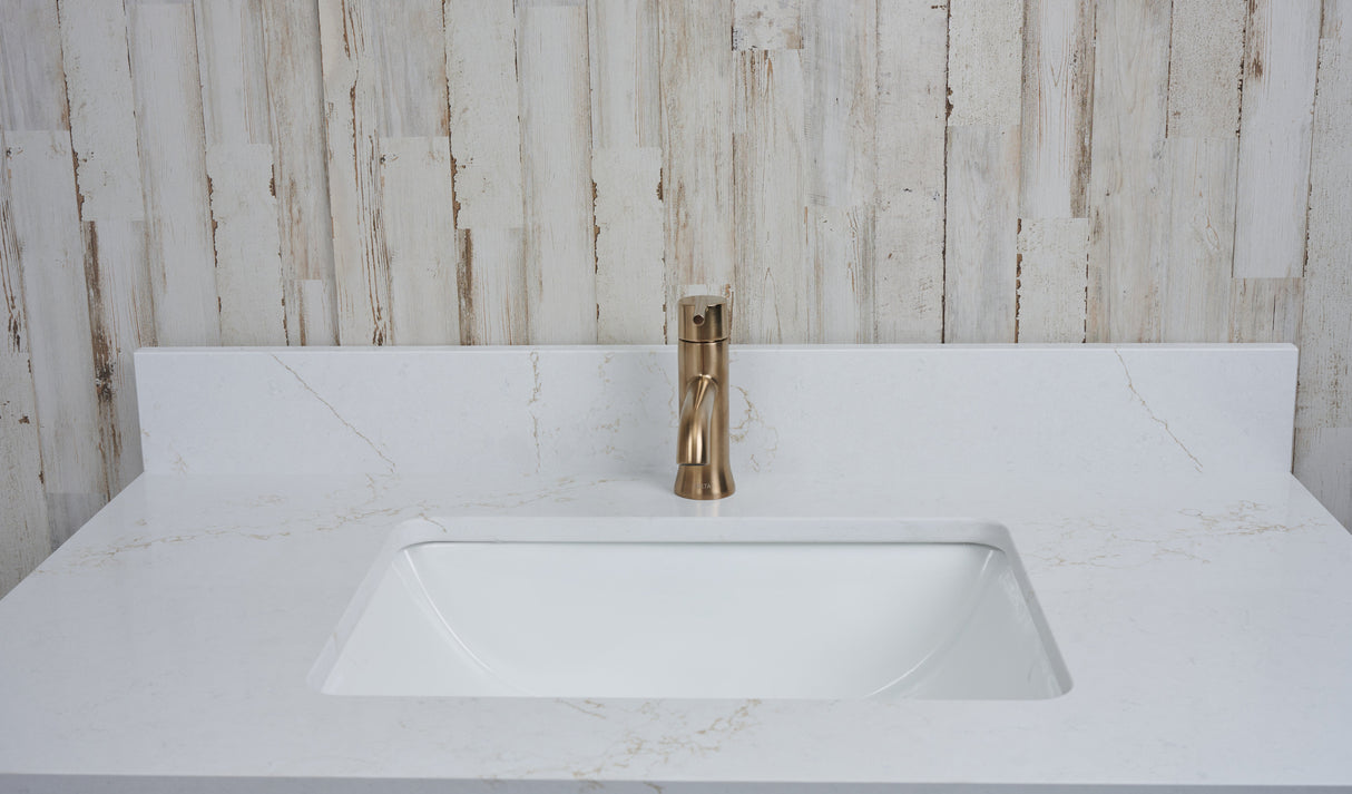 37x22 VALOR GOLD QUARTZ VANITY TOP