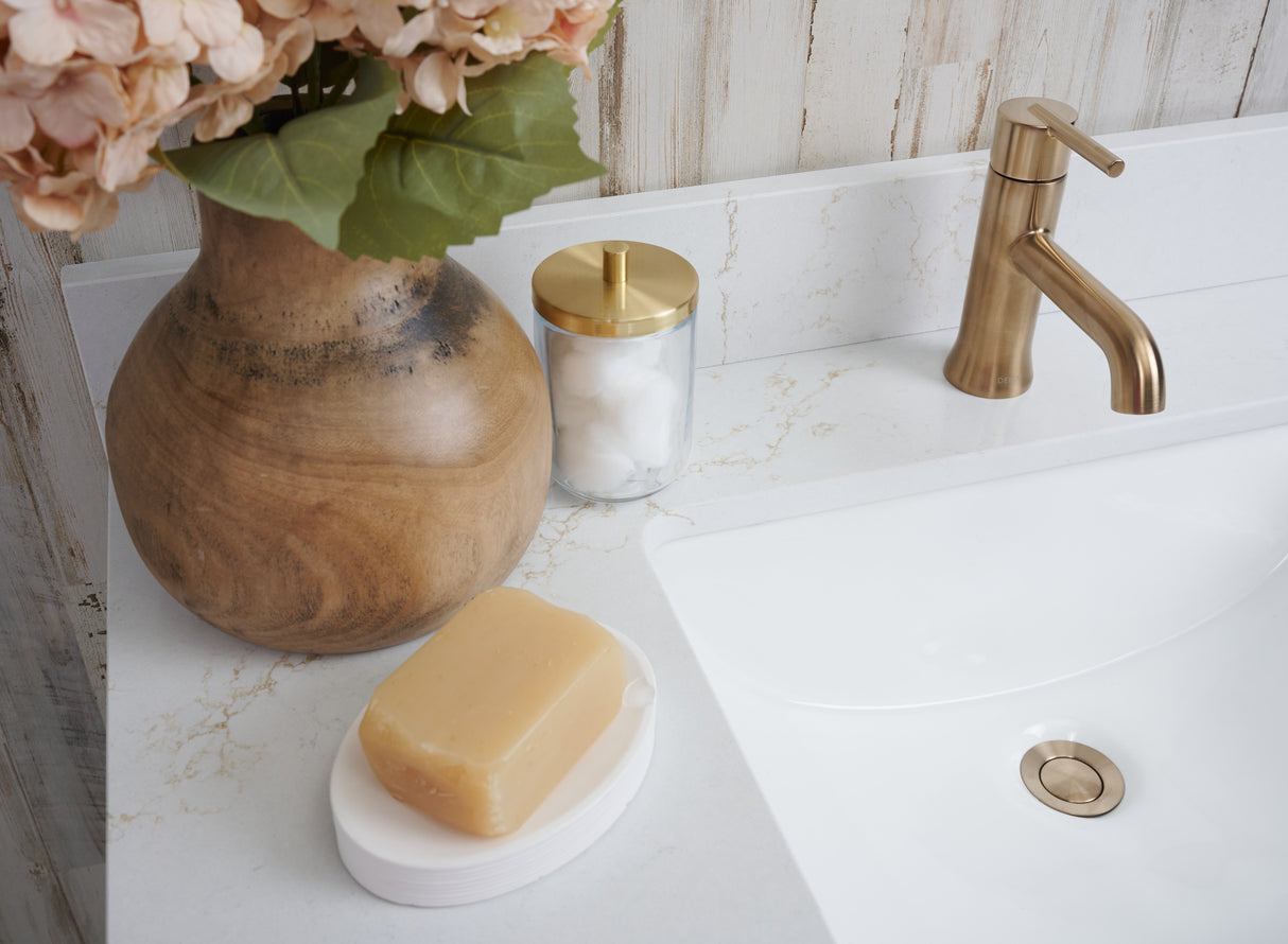 37x22 VALOR GOLD QUARTZ VANITY TOP