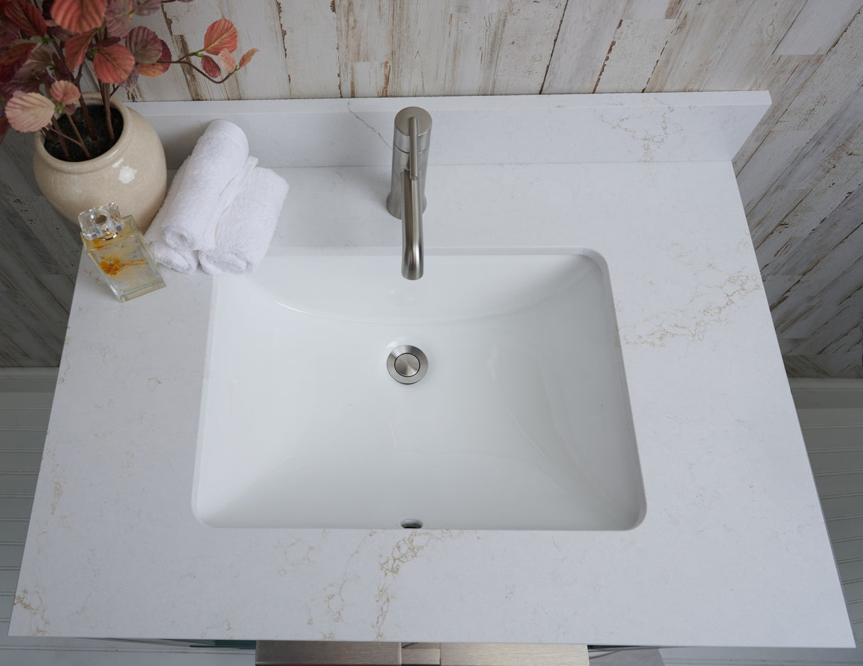 31x22 VALOR GOLD QUARTZ VANITY TOP