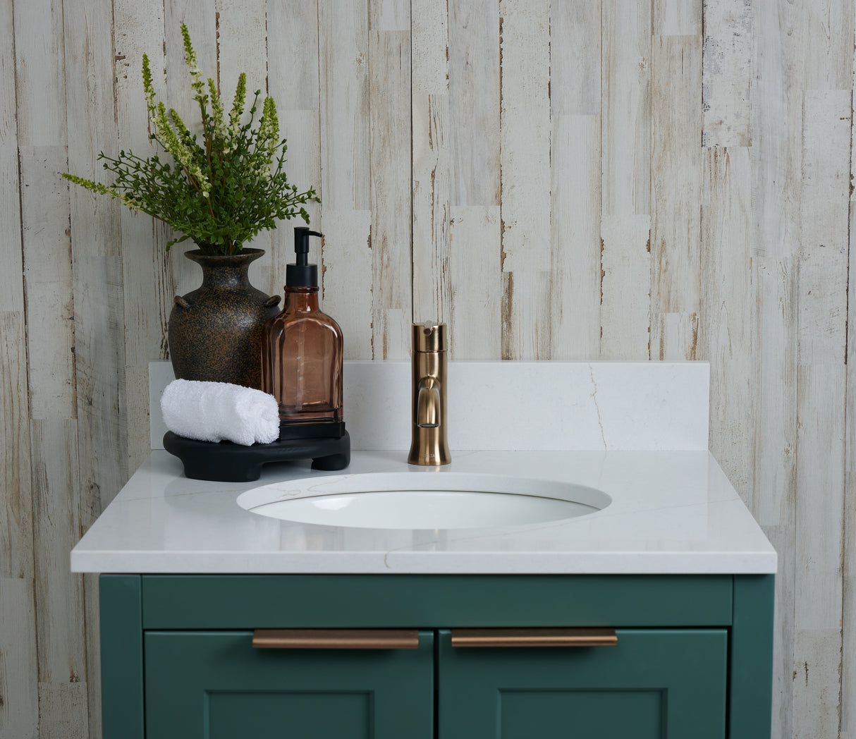 25x22 VALOR GOLD QUARTZ VANITY TOP