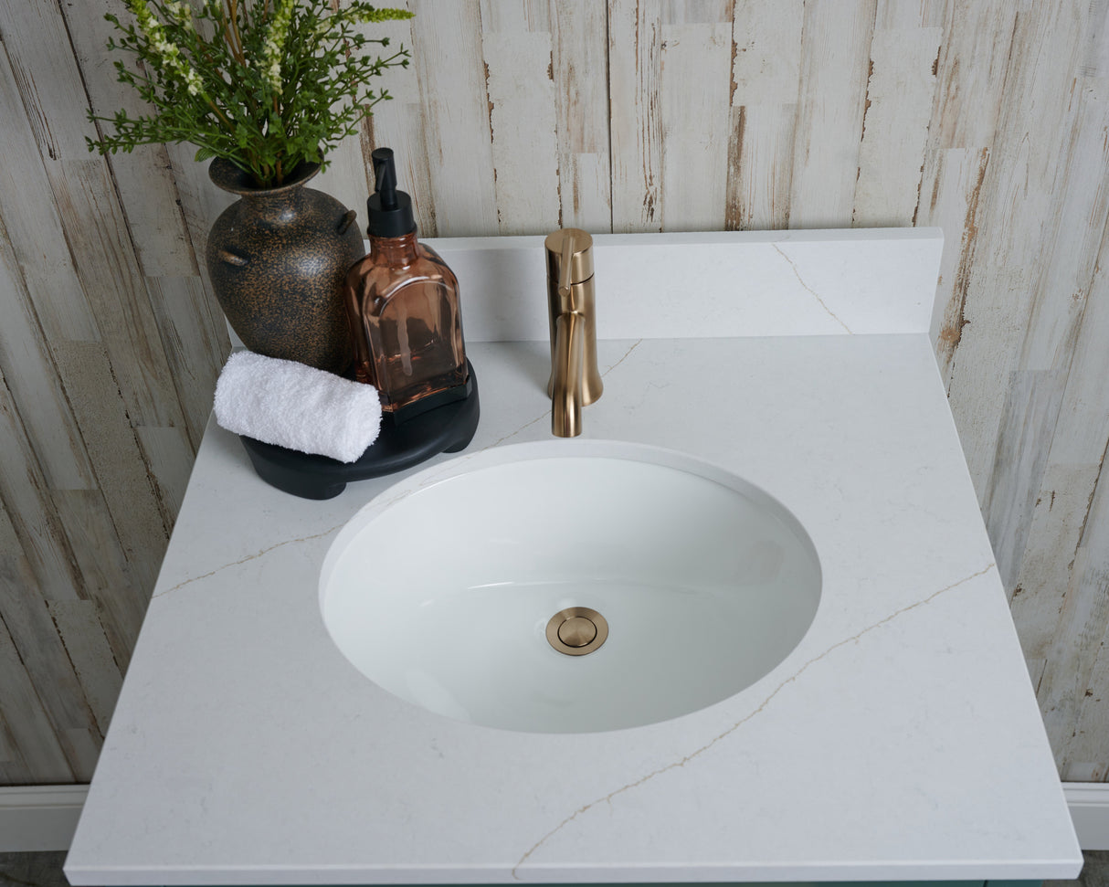 25x22 VALOR GOLD QUARTZ VANITY TOP
