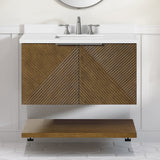 WYLDER 36IN VANITY IN ALMOND LATTE WITH WHITE QUARTZ TOP & CERAMIC BASIN