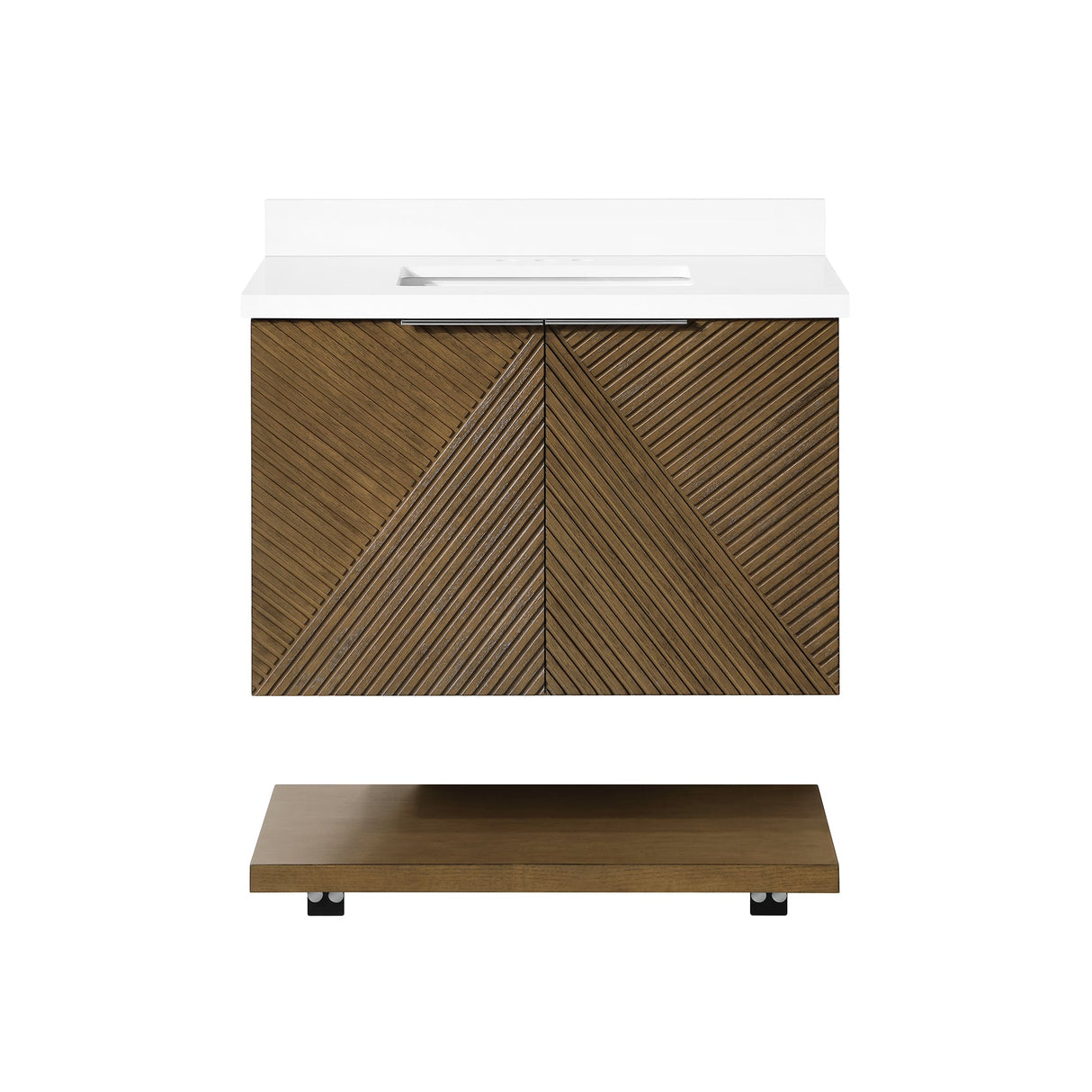 WYLDER 30IN VANITY IN ALMOND LATTE WITH WHITE QUARTZ TOP & CERAMIC BASIN