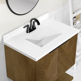 WYLDER 30IN VANITY IN ALMOND LATTE WITH WHITE QUARTZ TOP & CERAMIC BASIN
