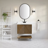 WYLDER 30IN VANITY IN ALMOND LATTE WITH WHITE QUARTZ TOP & CERAMIC BASIN