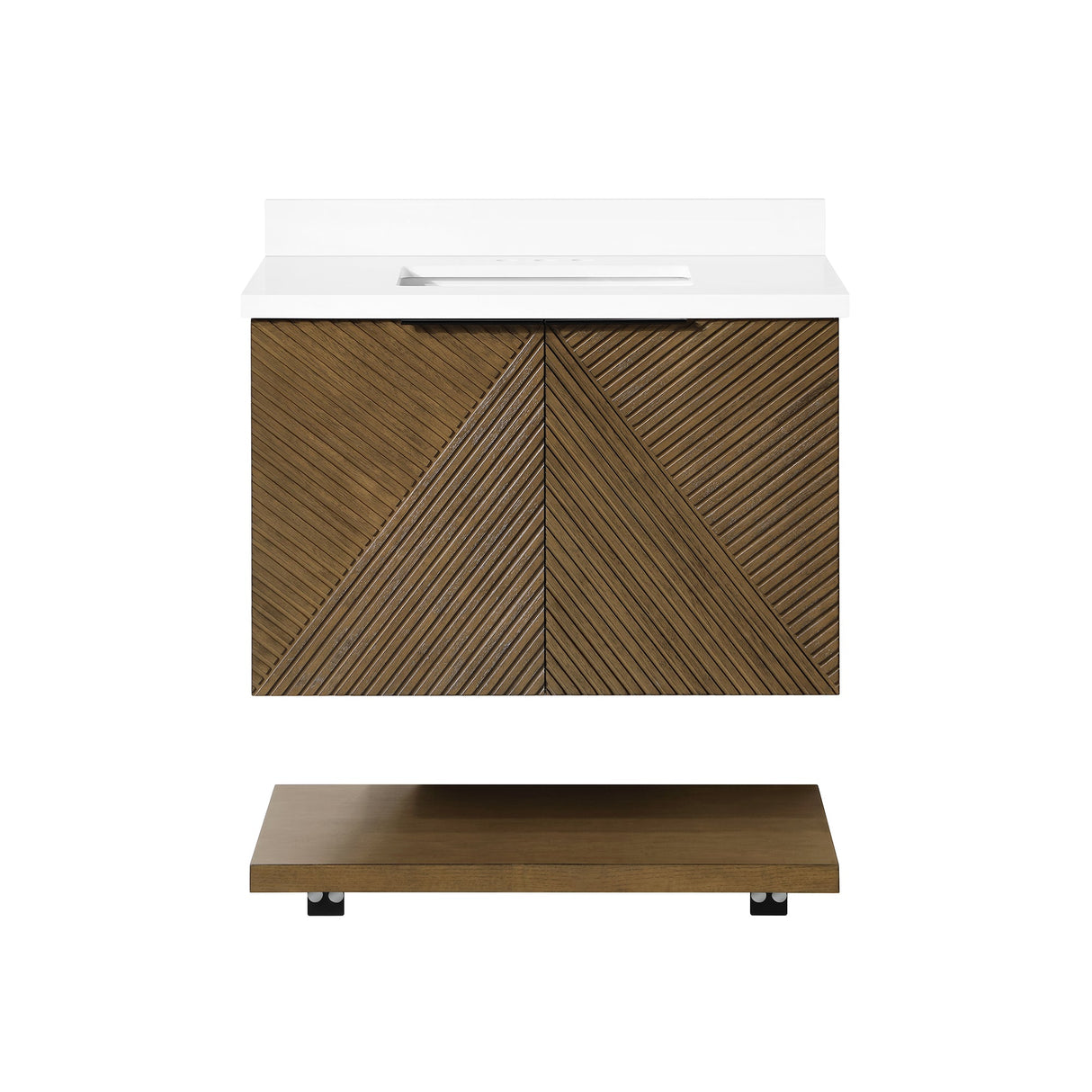 WYLDER 30IN VANITY IN ALMOND LATTE WITH WHITE QUARTZ TOP & CERAMIC BASIN