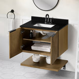WYLDER 30IN VANITY IN ALMOND LATTE WITH BLACK GRANITE TOP & CERAMIC BASIN