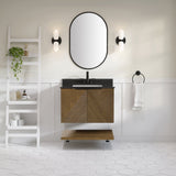 WYLDER 30IN VANITY IN ALMOND LATTE WITH BLACK GRANITE TOP & CERAMIC BASIN