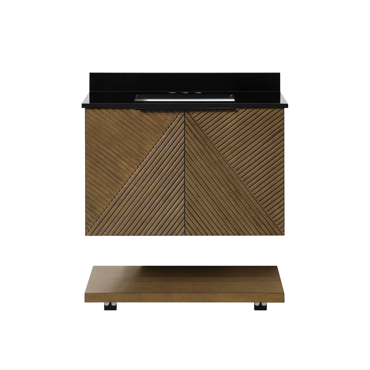 WYLDER 30IN VANITY IN ALMOND LATTE WITH BLACK GRANITE TOP & CERAMIC BASIN