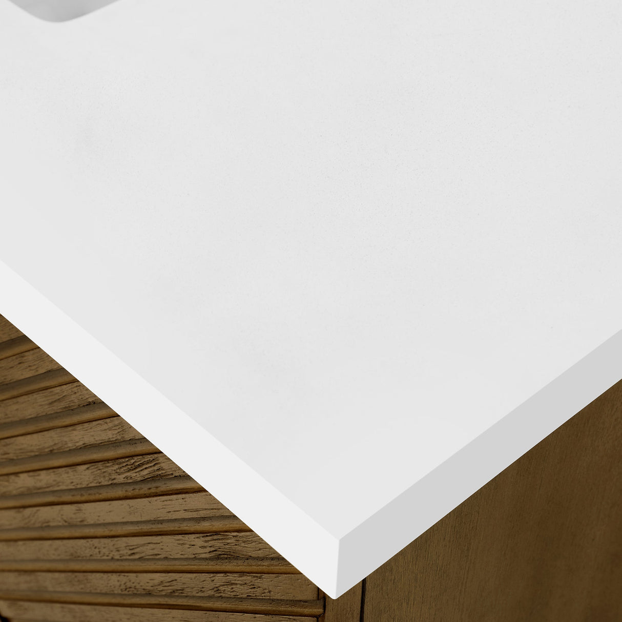 WYLDER 36IN VANITY IN ALMOND LATTE WITH WHITE QUARTZ TOP & CERAMIC BASIN