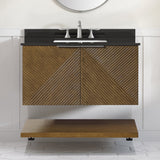 WYLDER 36IN VANITY IN ALMOND LATTE WITH BLACK GRANITE TOP & CERAMIC BASIN