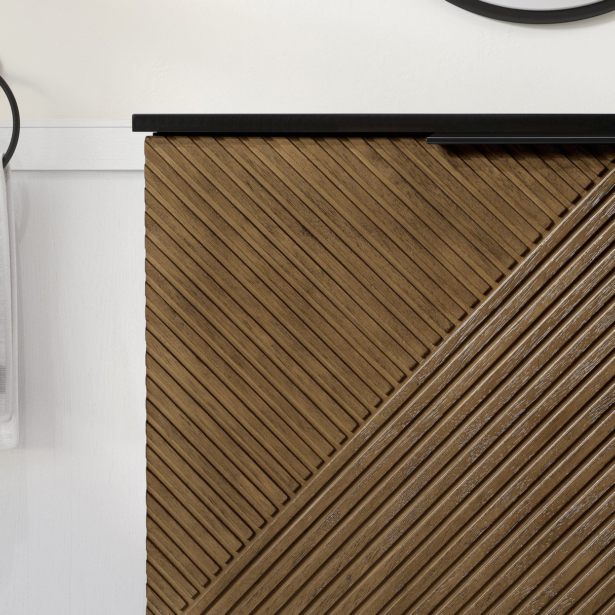 WYLDER 36IN VANITY IN ALMOND LATTE WITH BLACK GRANITE TOP & CERAMIC BASIN