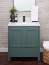 Hanleigh 30 in. Vanity with Shaker Doors in Warm Willow