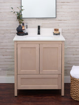 Hanleigh 30 in. Vanity with Shaker Doors in Washed Maple