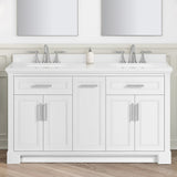 SCARLETT 60IN VANITY IN WHITE WITH WHITE QUARTZ TOP & CERAMIC BASIN