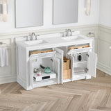 SCARLETT 60IN VANITY IN WHITE WITH WHITE QUARTZ TOP & CERAMIC BASIN