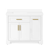 SCARLETT 42IN VANITY IN WHITE WITH WHITE QUARTZ TOP & CERAMIC BASIN