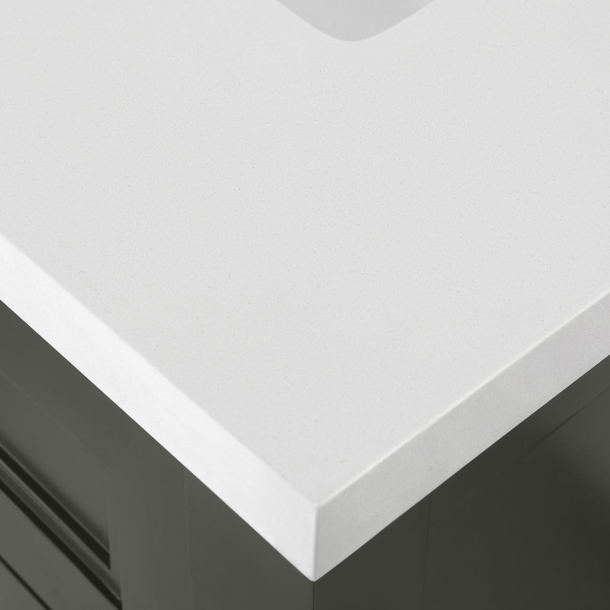 SCARLETT 60IN VANITY IN CHARCOAL GREY WITH WHITE QUARTZ TOP & CERAMIC BASIN