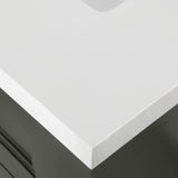 SCARLETT 60IN VANITY IN CHARCOAL GREY WITH WHITE QUARTZ TOP & CERAMIC BASIN