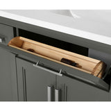 SCARLETT 60IN VANITY IN CHARCOAL GREY WITH WHITE QUARTZ TOP & CERAMIC BASIN