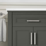 SCARLETT 60IN VANITY IN CHARCOAL GREY WITH WHITE QUARTZ TOP & CERAMIC BASIN