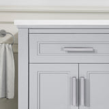 SCARLETT 60IN VANITY IN DOVE GREY WITH WHITE QUARTZ TOP & CERAMIC BASIN