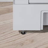 SCARLETT 60IN VANITY IN DOVE GREY WITH WHITE QUARTZ TOP & CERAMIC BASIN