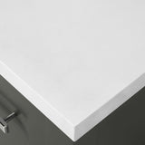 SCARLETT 42IN VANITY IN CHARCOAL GREY WITH WHITE QUARTZ TOP & CERAMIC BASIN