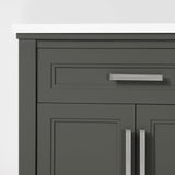 SCARLETT 42IN VANITY IN CHARCOAL GREY WITH WHITE QUARTZ TOP & CERAMIC BASIN