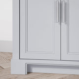 SCARLETT 42IN VANITY IN DOVE GREY WITH WHITE QUARTZ TOP & CERAMIC BASIN