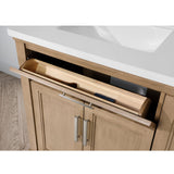 SCARLETT 42IN VANITY IN SAHARA BIRCH WITH WHITE QUARTZ TOP & CERAMIC BASIN