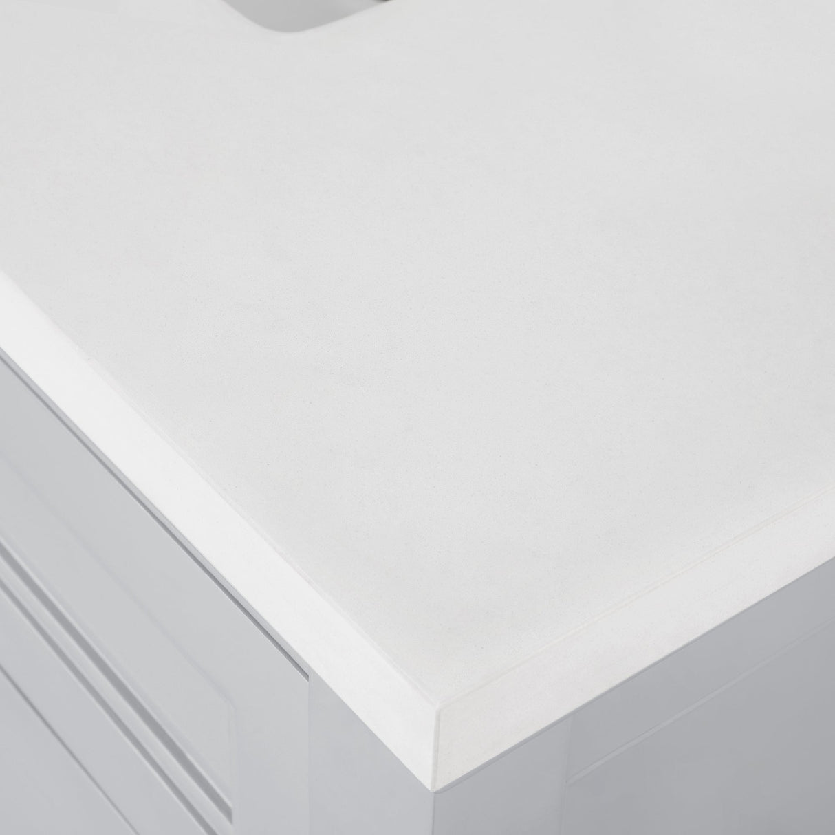 SCARLETT 36IN VANITY IN DOVE GREY WITH WHITE QUARTZ TOP & CERAMIC BASIN