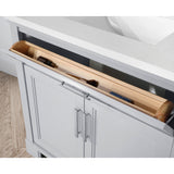 SCARLETT 36IN VANITY IN DOVE GREY WITH WHITE QUARTZ TOP & CERAMIC BASIN