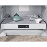SCARLETT 36IN VANITY IN DOVE GREY WITH WHITE QUARTZ TOP & CERAMIC BASIN