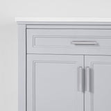 SCARLETT 36IN VANITY IN DOVE GREY WITH WHITE QUARTZ TOP & CERAMIC BASIN