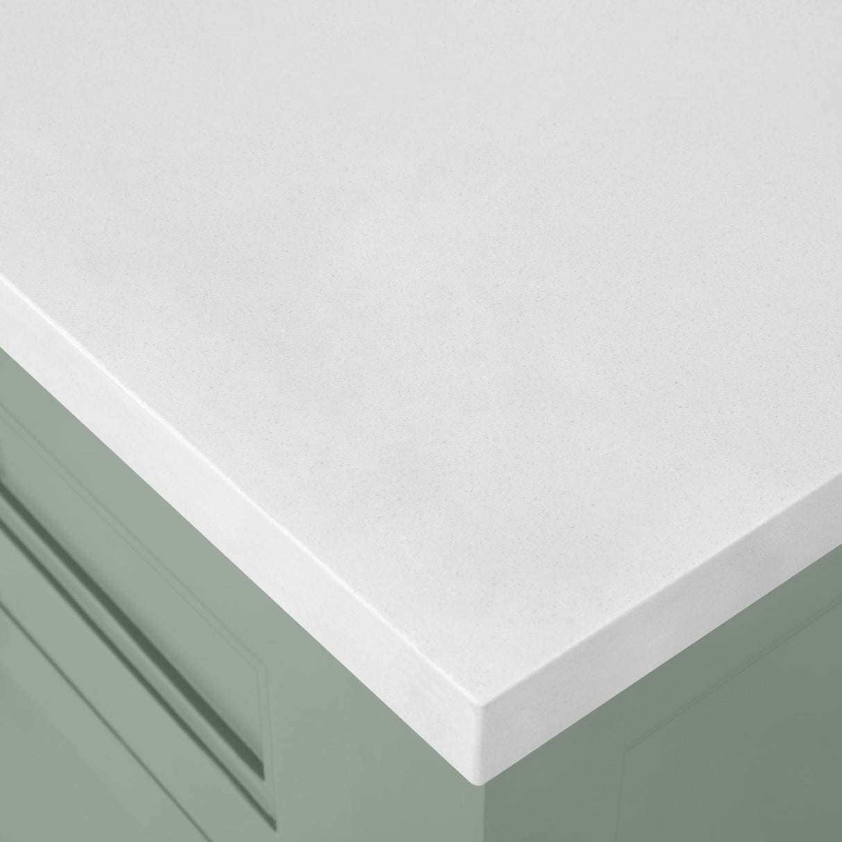 SCARLETT 36IN VANITY IN SAGE GREEN WITH WHITE QUARTZ TOP & CERAMIC BASIN