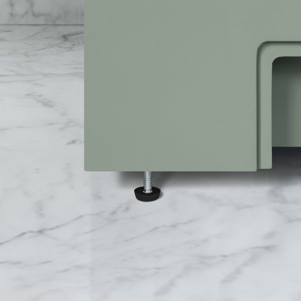 SCARLETT 36IN VANITY IN SAGE GREEN WITH WHITE QUARTZ TOP & CERAMIC BASIN