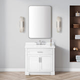 SCARLETT 36IN VANITY IN WHITE WITH WHITE QUARTZ TOP & CERAMIC BASIN