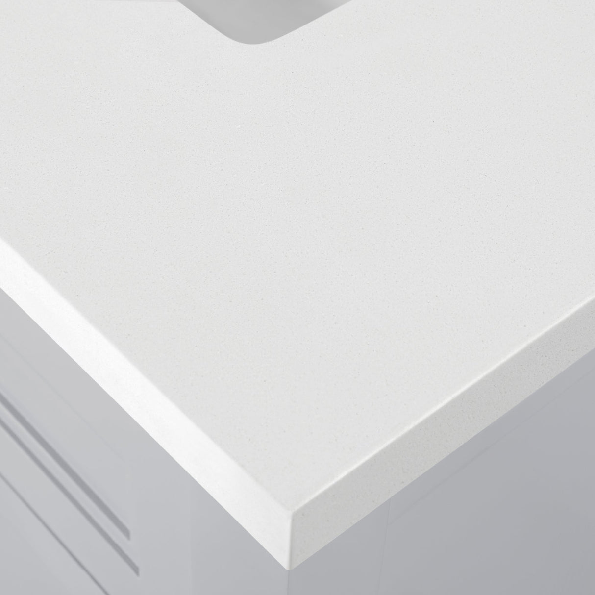 SCARLETT 30IN VANITY IN DOVE GREY WITH WHITE QUARTZ TOP & CERAMIC BASIN