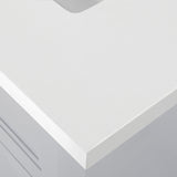 SCARLETT 30IN VANITY IN DOVE GREY WITH WHITE QUARTZ TOP & CERAMIC BASIN