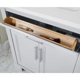 SCARLETT 30IN VANITY IN DOVE GREY WITH WHITE QUARTZ TOP & CERAMIC BASIN