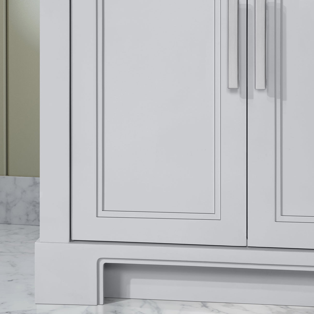 SCARLETT 30IN VANITY IN DOVE GREY WITH WHITE QUARTZ TOP & CERAMIC BASIN