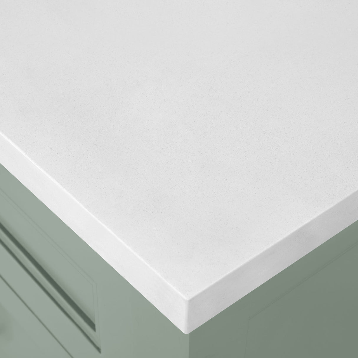 SCARLETT 30IN VANITY IN SAGE GREEN WITH WHITE QUARTZ TOP & CERAMIC BASIN