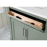 SCARLETT 30IN VANITY IN SAGE GREEN WITH WHITE QUARTZ TOP & CERAMIC BASIN