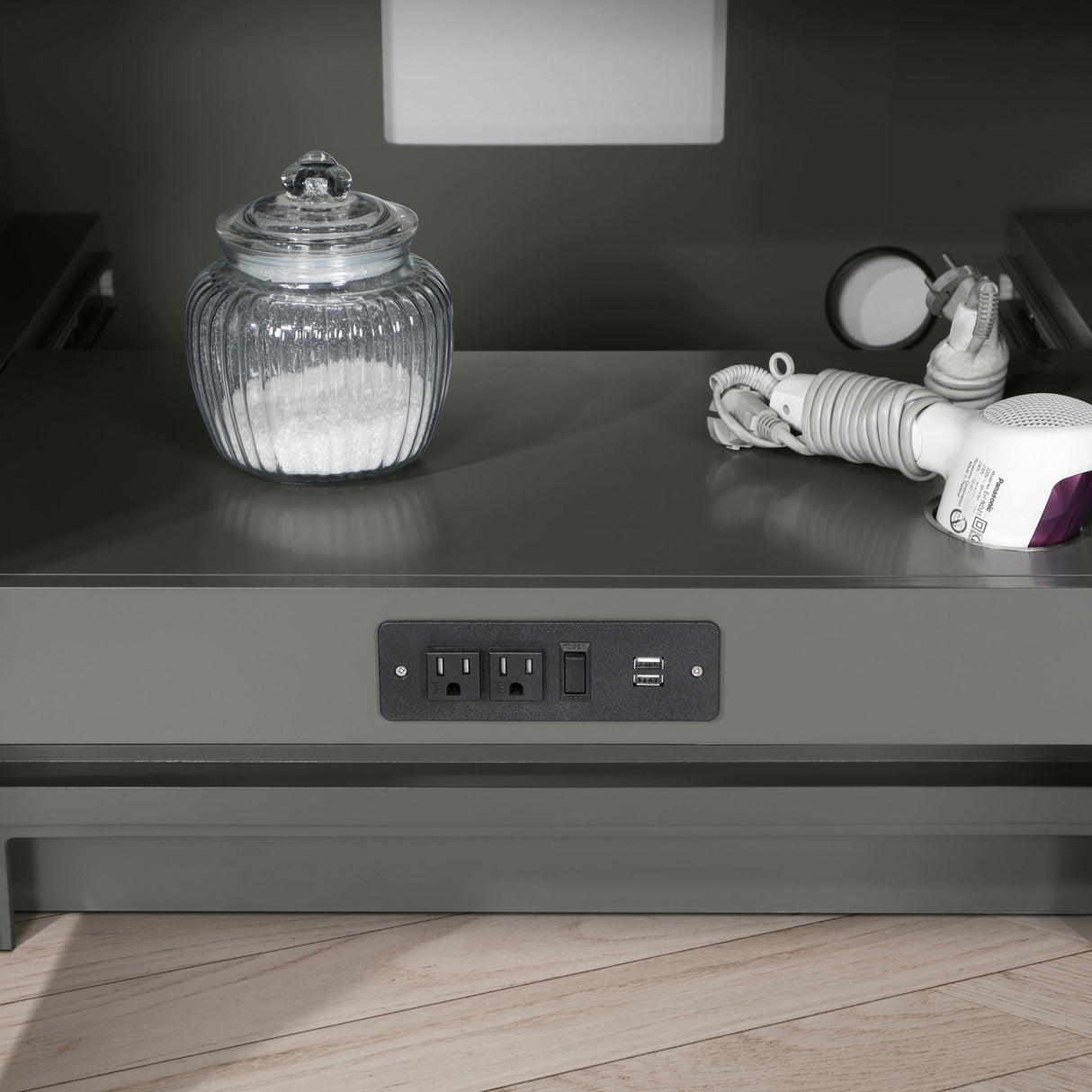 SCARLETT 36IN VANITY IN CHARCOAL GOAL WITH WHITE QUARTZ TOP & CERAMIC BASIN