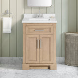 SCARLETT 24IN VANITY IN SAHARA BIRCH WITH WHITE QUARTZ TOP & CERAMIC BASIN