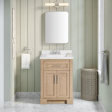 SCARLETT 24IN VANITY IN SAHARA BIRCH WITH WHITE QUARTZ TOP & CERAMIC BASIN
