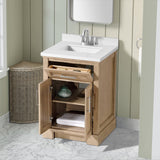SCARLETT 24IN VANITY IN SAHARA BIRCH WITH WHITE QUARTZ TOP & CERAMIC BASIN